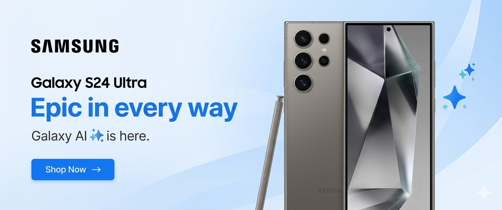Samsung Galaxy S24 Ultra promotional banner